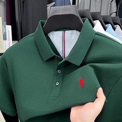 100% Pure Cotton Short Sleeved Men’s Polo Shirt Summer Fashion High-end Brand Po