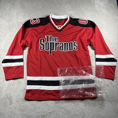 Vintage HBO The Sopranos Men’s Hockey Jersey Men’s Size L Red/Black Rare NEW