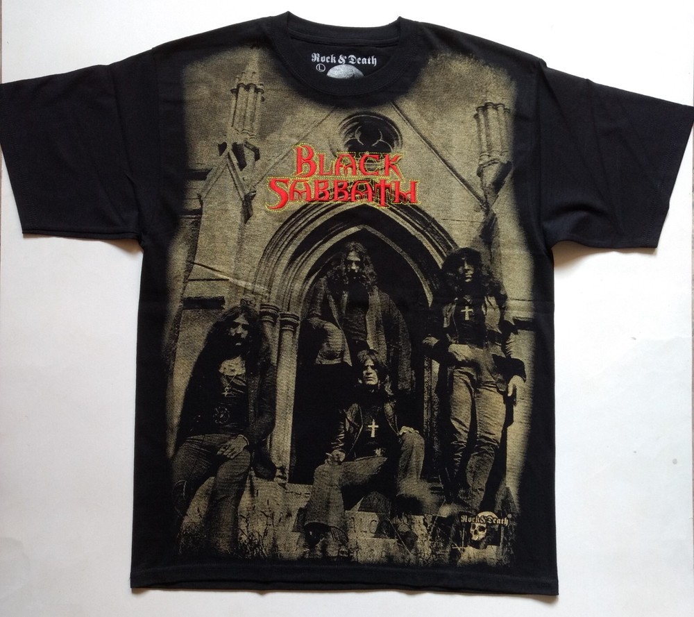 BLACK SABBATH T-Shirt RARE Embroidered Logo Ozzy Osbourne Dio Judas Priest Metal