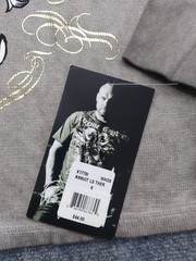 Affliction Xtreme Couture Shirt Men Small Brown Thermal Long Sleeve Skull Cross