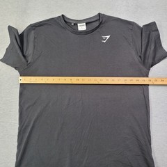 Gymshark T Shirt Mens Large Black Crew Neck Gym Workout Casual Logo