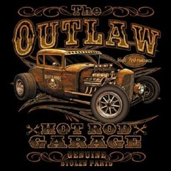 Outlaw Garage Hot Rod-Rat Rod T-shirt 100% Cotton Small to XXXXXL