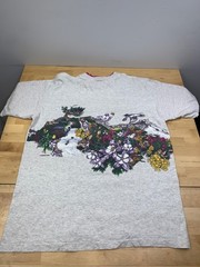 Vintage Ferndale California Nature Shirt XL Gray Double Sided 90s 12372
