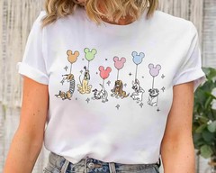 Disneyl Summer Dogs With Balloons T Shirt Unisex#1