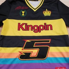 Hudson King Pin Shirt Mens Medium Yellow Black Jersey Racing Winners Circle
