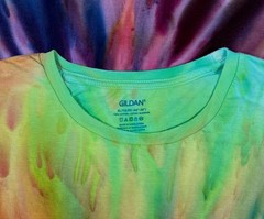 Handmade Ice Tie Dye T-Shirt XL Mens Womens Soft Cotton Red Plum Spiral Gravity