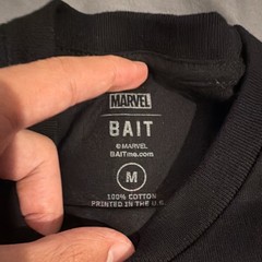 BAIT Marvel Iron Man Men’s Black Graphic Print Crew Neck Cotton Tee M