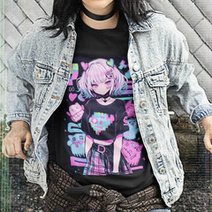 Pastel Goth Anime Oversized Tshirt | Harajuku Streetwear | Japanese Streetwear