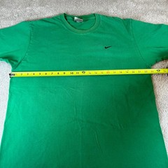 Vintage Y2K Nike T-Shirt Men’s Large Green Embroidered Swoosh Logo Short Sleeve