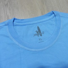 JOHNNIE O Mens XL T SHIRT PALM PARADISE MALIBLU GOLF AQUA BLUE SANTA MONICA TEE