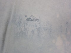 Vintage The Mountain Shirt Mens Extra Large XL Blue White Wolf USA Made Tie Dye