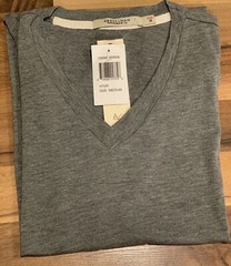 ABBOT & MAIN (Sz Medium) Men’s Basic V-Neck Tee T-Shirt Tri Blend Casual, Gray C