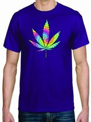 Adult DryBlend® T-Shirt – ( TIE DYED LEAF – PRIDE / WEED / 420)