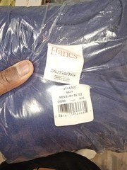 Hanes Men’s ComfortSoft 100% Cotton Lay Flat Collar T-Shirt, Navy 3XL – 4 Pack