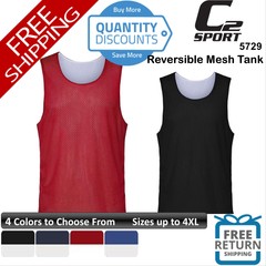 🔥 C2 Sport Men Reversible Mesh Tank Top Shirt Sport Workout Up To 4XL 5729