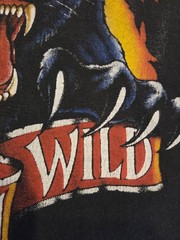 Born Wild Panther Shirt XL Double Sided Used Black 90’s Biker Motorcycle