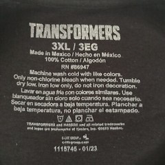 Transformers Optimus Prime Black Men’s Graphic T-shirt Size 3XL Chest 55″ NWT