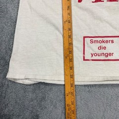 Rhude Win Smokers Die Younger Graphic T-Shirt Mens Small Cream Red Off-White