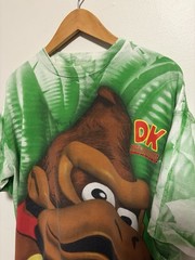 Vintage 90s Donkey Kong Country Super Nintendo All Over Print T Shirt Size Large