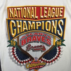 Vintage Atlanra Braves Shirt Adult Small White 90s World Series 1996 Starter USA