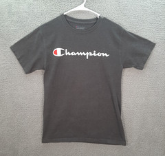 Champion Shirt Adult Small Gray Spell Out Logo Athleticwear Sports Casual Preppy