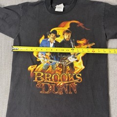 Vintage Brooks & Dunn T-Shirt Electric Rodeo Concert Tour Black Youth L Mens S