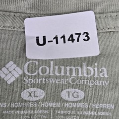 Columbia Men Shirt XL Brown Graphic Mountain Sunset Logo Short Sleeve