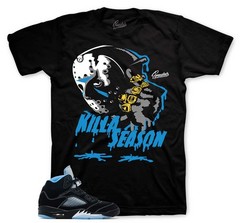 T-Shirt To Match Jordan 5 Black University Blue Carolina – Killa Season Tee
