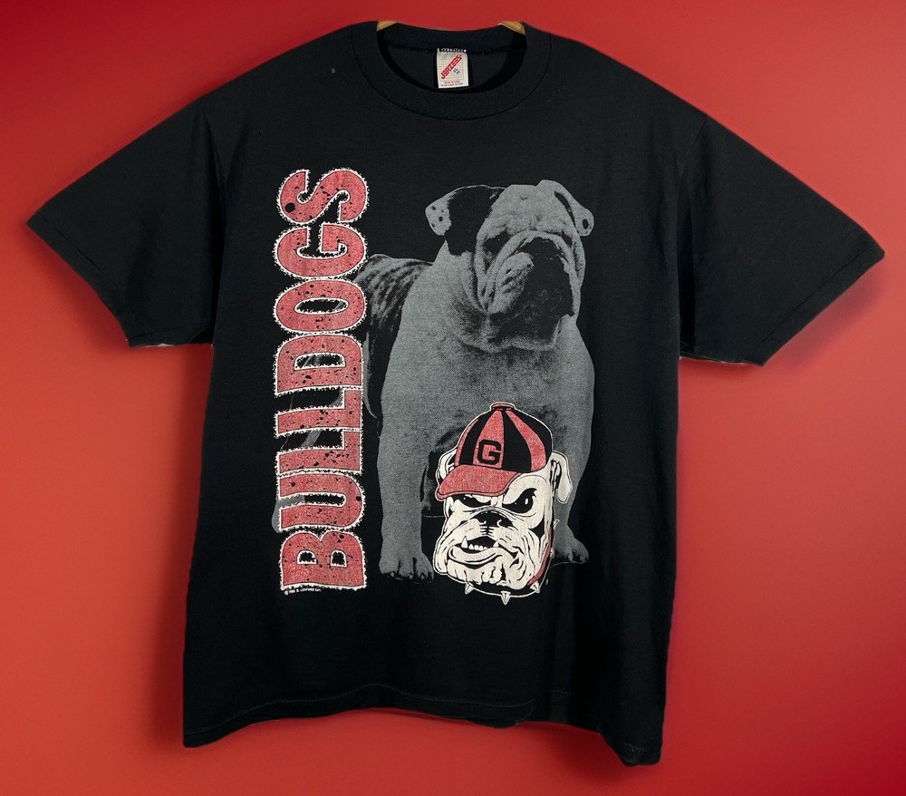 Vintage 1990 University of Georgia Bulldogs T Shirt Size XL UGA Made in USA Logo