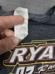 Ryan Racing 07 Dirt Track Racing T Shirt Large Gray Sponsor Graphic Tee