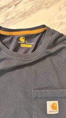 Carhartt Force Relaxed Fit Navy Crew Neck Pocket T-Shirt Mens Size L