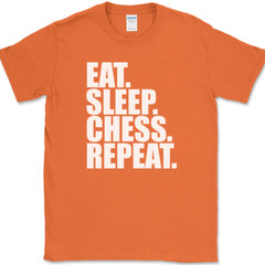 Eat Sleep Chess Repeat T-Shirt Funny Player Strategy Humor Gift Text Tee