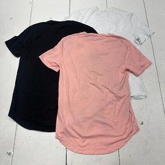 Jmierr 3 Pack White Black Pink Short Sleeve Cotton T-Shirt Mens Size M New