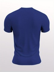 1pc Men’S Casual French Quote T-Shirt Summer Top Geometric Pattern Round Neck ♮