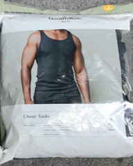Sleeveless Tanks Men’s S 34-36 Classic Black ‘4 Pack’ Goodfellow Soft Stretch