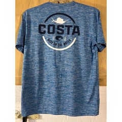Costa Del Mar Performance Shirt Mens Size M Blue Heather Graphic Fishing Tee
