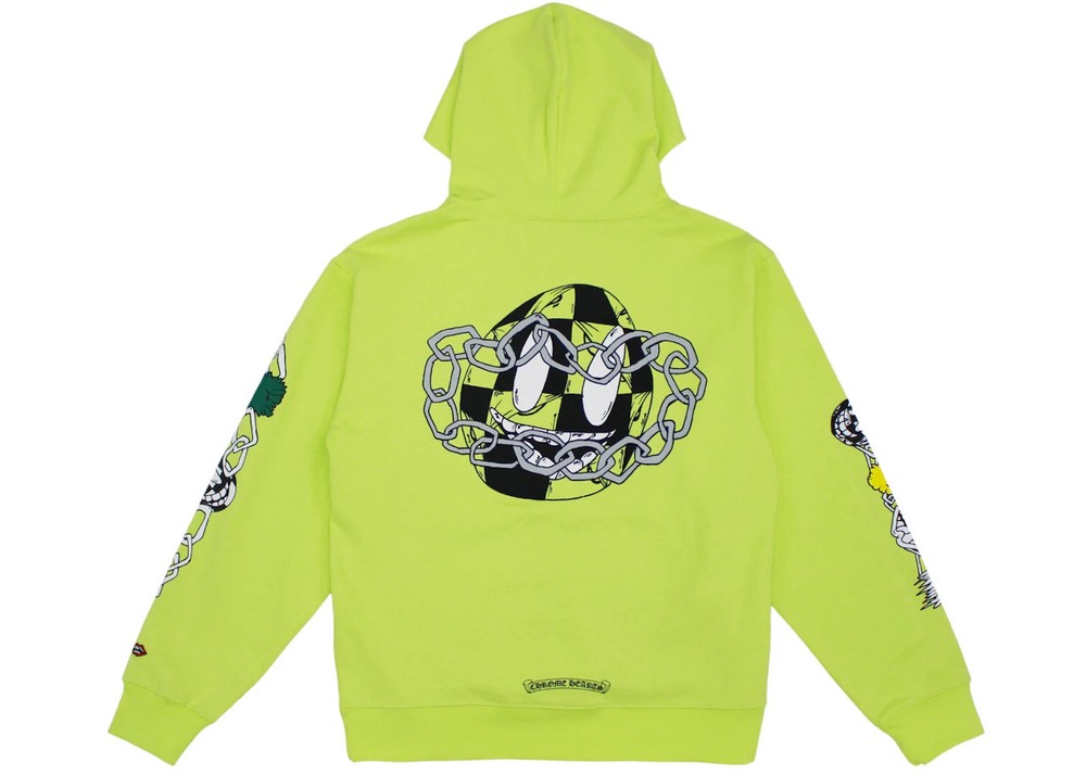 Size M Chrome Hearts Matty Boy Link Hoodie Lime Green