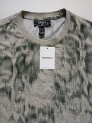 Forever 21 Mens Mesh See Through T Shirt Size M Camo Green Sage Polyester New