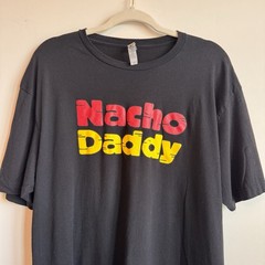 Next Level Apparel Men’s Nacho Daddy Funny Graphic Print T-Shirt Black XL