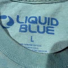 Liquid Blue Shirt Mens Large Blue Sea Turtle Ocean Fish Graphic Tie Dye Tee
