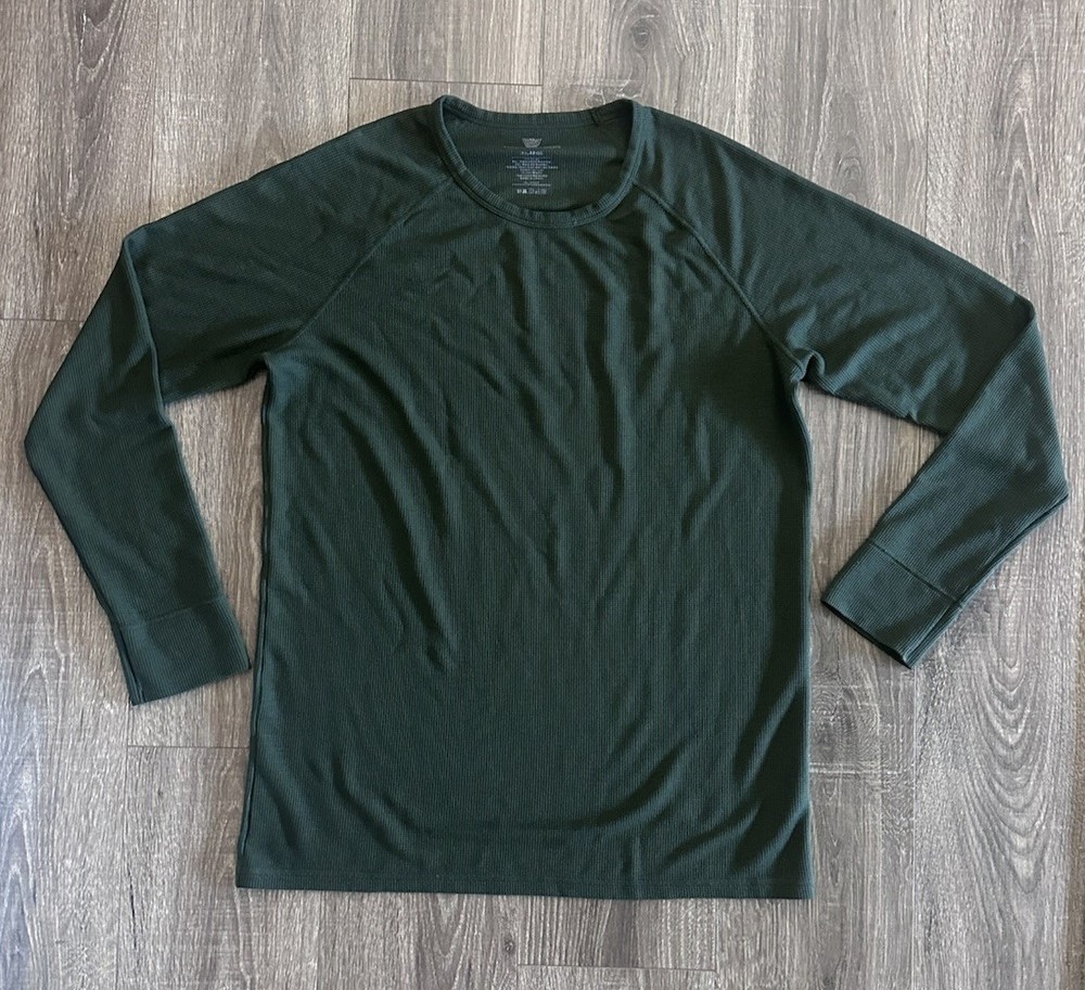 Mack Weldon Shirt Men Thermal- Extra Large Green Long Sleeve Crewneck Pullover