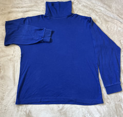 JOHN ASHFORD Men”S Blue Long Sleeve cotton turtleneck shirt size XL