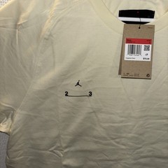 Nike Jordan M J 23E STMT SS Top Size Large Coconut Milk DQ8069-113 100% Cotton