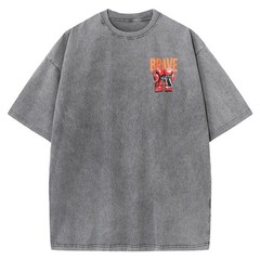 Men’s Oversized Acid Wash T-Shirt 100% Cotton Vintage BRAVE Graphic Tee