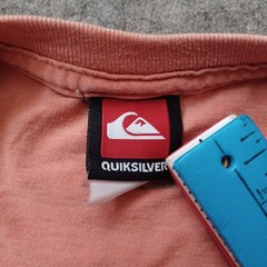 Quiksilver T Shirt Mens Large Peach Graphic Logo Short Sleeve Early 2000s