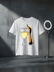 Unisex Smileteespets Fun Dachshund Dog Drinking Wine Cartoon Graphic T Shirt
