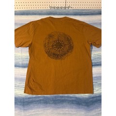 Upcycled Carhartt Pocket T Block Print Sun Graphic Brown Mens XL Sun Collection