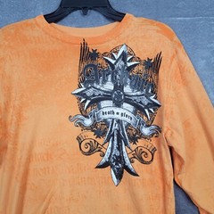 Mens Archaic Long Sleeve Cotton Shirt Death and Glory Size Medium