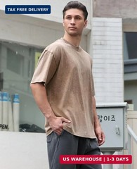 KEEPSHOWING Mens Oversized T Shirts Acid Wash Loose Fit Vintage Washed Tee Shirt