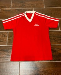 Vintage 70’s-80’s Lewis University Red Single Stitch Sports Jersey USA Made Sz M